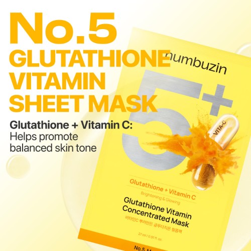 Numbuzin No.5+ Glutathione Vitamin Concentrated Mask (1ea)