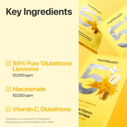 Numbuzin No.5+ Glutathione Vitamin Concentrated Mask (1ea)
