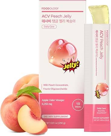 Foodology Apple Cider Vinegar Jelly (Peach) 10 Sticks