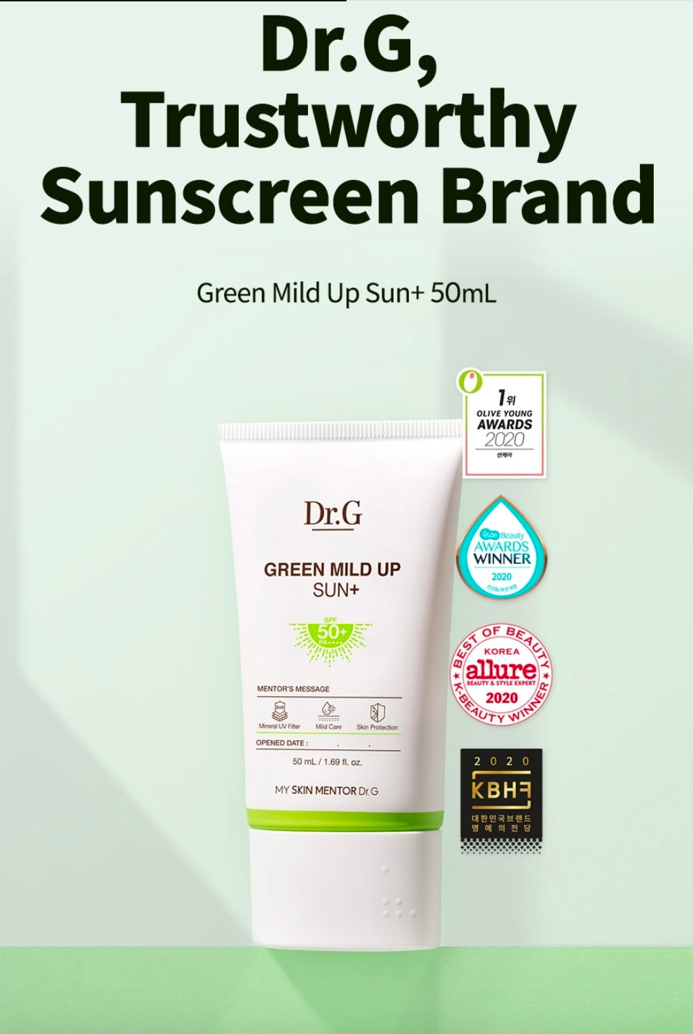 Dr.G Green Mild Up Sun + SPF50+ PA++++ 50ml