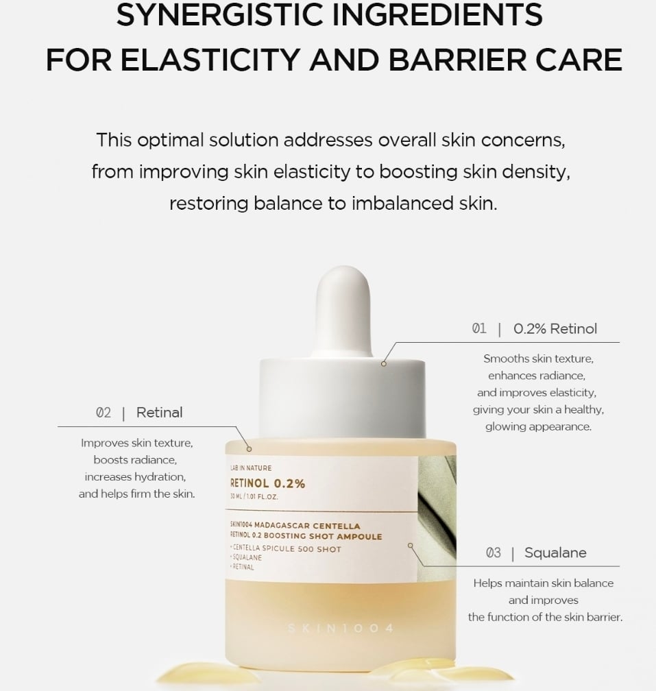 SKIN1004 Madagascar Centella Retinol 0.2 Boosting Shot Ampoule 30ml